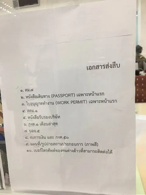 ລາຍການເອກະສານສົ່ງສືບ ທີ່ຕ້ອງກຽມໃຫ້ເຈົ້າໜ້າທີ່ ຕມ.