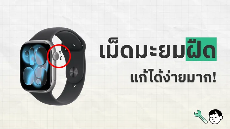 ภาพประกอบเม็ดมะยม Apple Watch ที่ฝืดหลังโดนน้ำทะเล