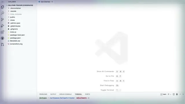 ภาพจากสารคดี หน้าจอ VS Code ที่เปิดโปรเจกต์ผ่าน GitHub Codespaces