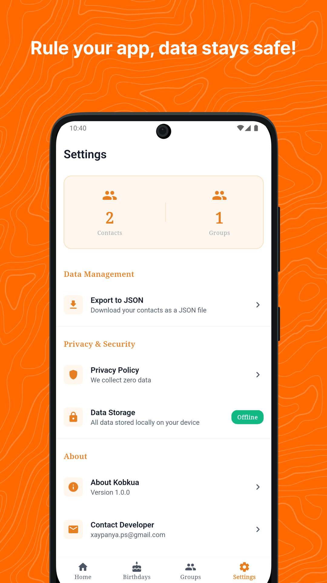 Screenshot design 4 — Rule your app, data stays safe!